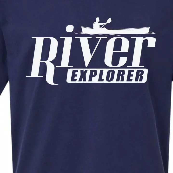 River Explorer Kayak Paddle Boat Canoeing Gift Sueded Cloud Jersey T-Shirt