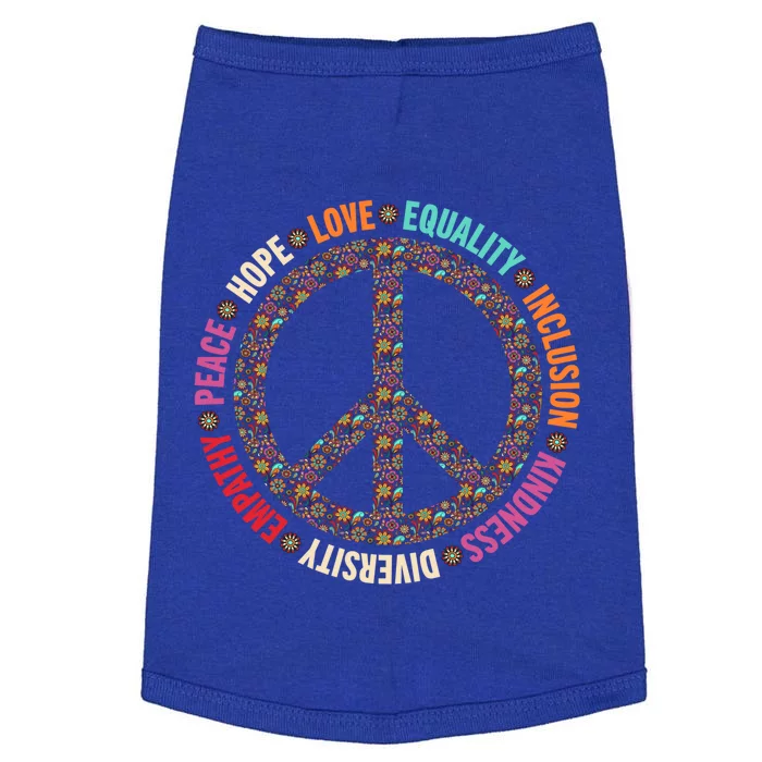 Retro Equality Kindness Diversity Peace Love Hope Inclusion Gift Doggie Tank