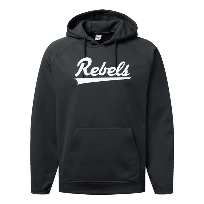 Robert E Lee Rebels Vintage Swoosh Performance Fleece Hoodie