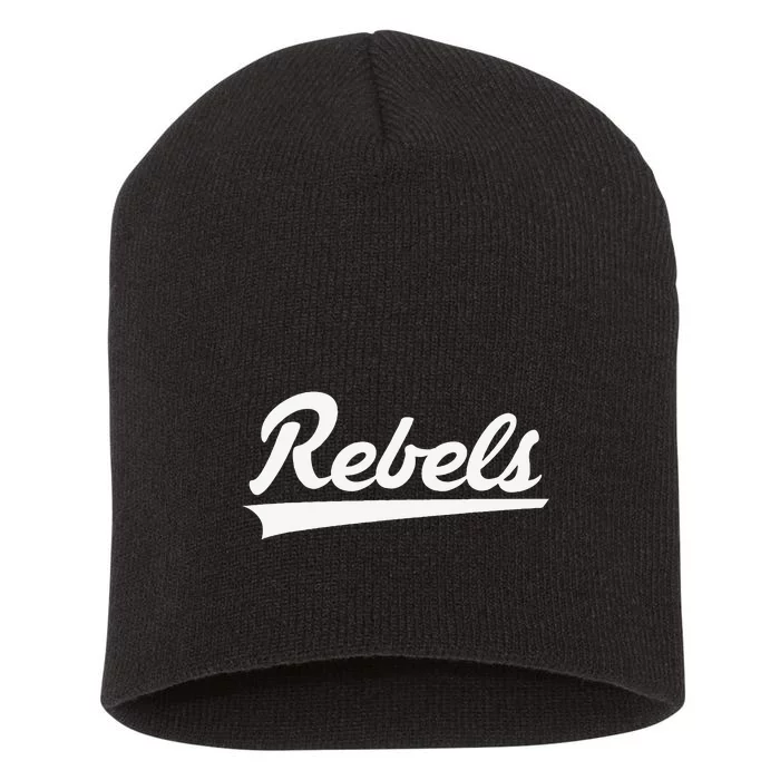 Robert E Lee Rebels Vintage Swoosh Short Acrylic Beanie