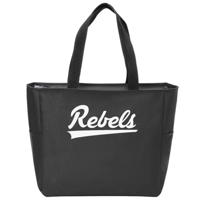 Robert E Lee Rebels Vintage Swoosh Zip Tote Bag