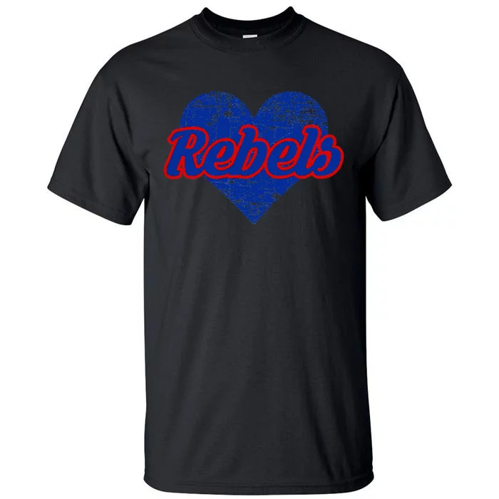 Robert E Lee Rebels Over Heart Tall T-Shirt