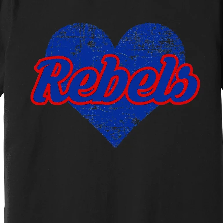 Robert E Lee Rebels Over Heart Premium T-Shirt