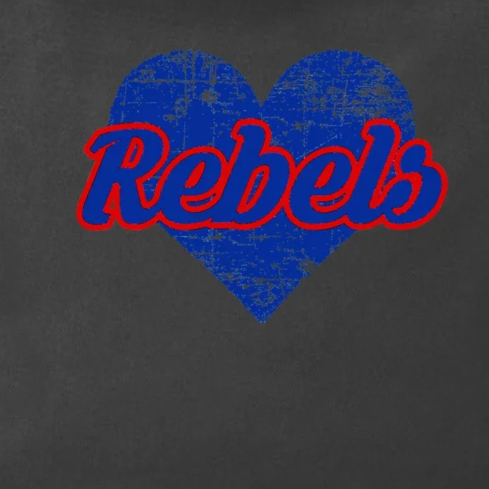 Robert E Lee Rebels Over Heart Zip Tote Bag