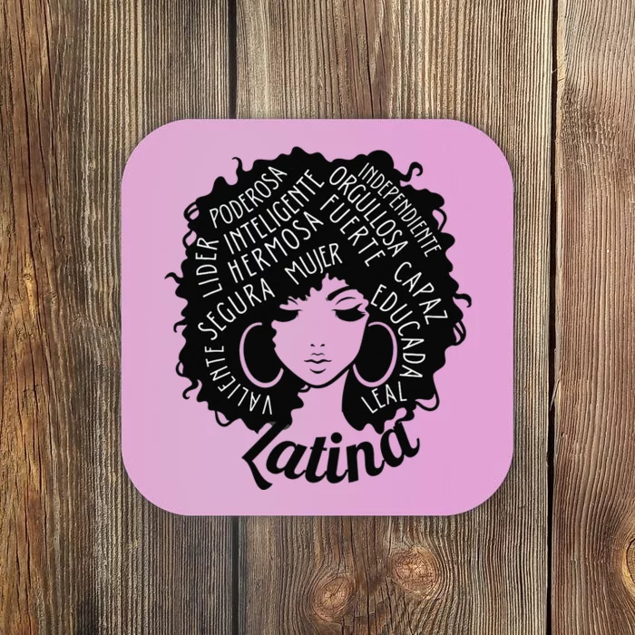 Reina Empowered Latina Poder Latina Pride Hispanic Heritage Coaster