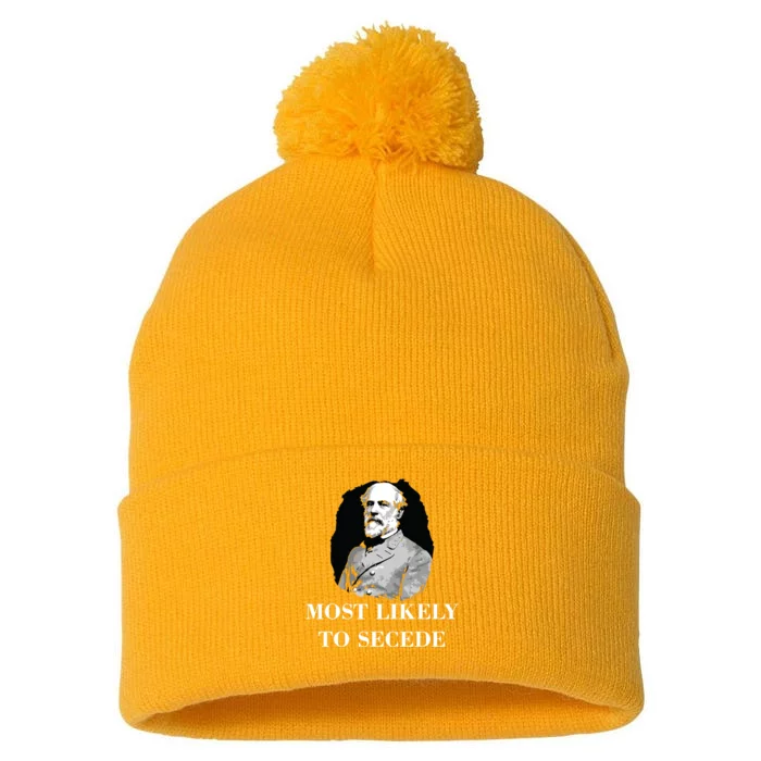 Robert E Lee Most Likely To Secede Civil War Pom Pom 12in Knit Beanie