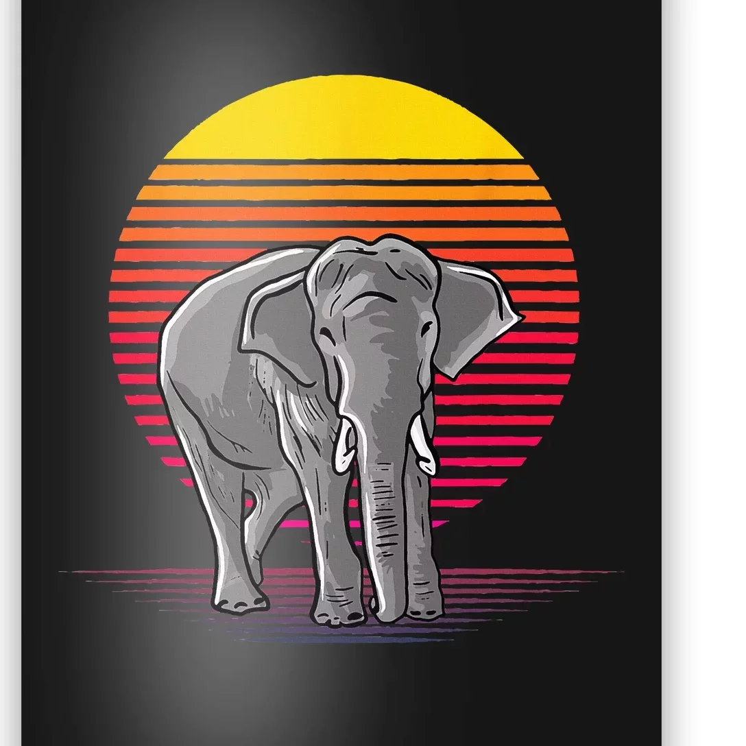 Retro Elephant Love Vaporware Style For Elephant Lovers Poster