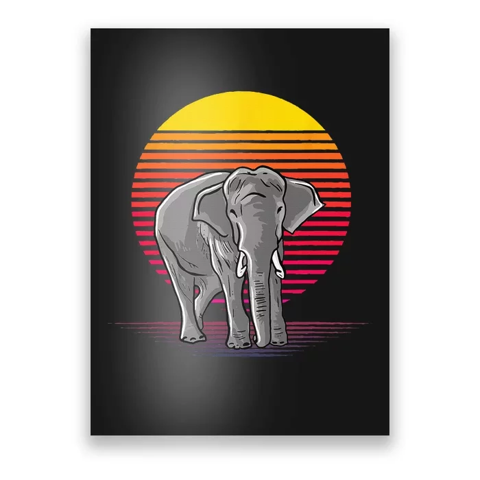 Retro Elephant Love Vaporware Style For Elephant Lovers Poster