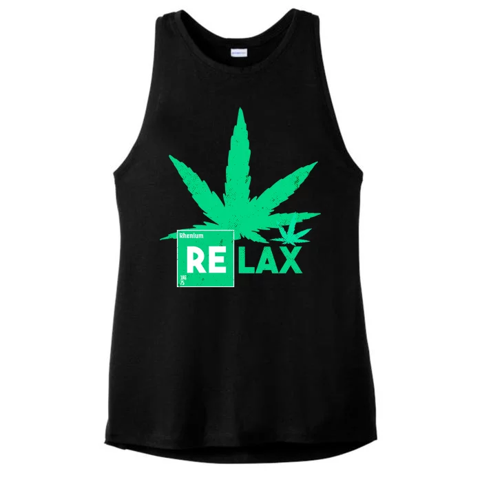 Relax Hemp Leaf Medical Marijuana Ladies Tri-Blend Wicking Tank