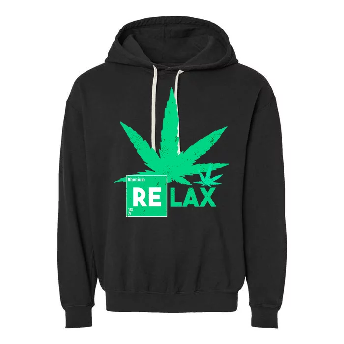 Relax Hemp Leaf Medical Marijuana Garment-Dyed Fleece Hoodie