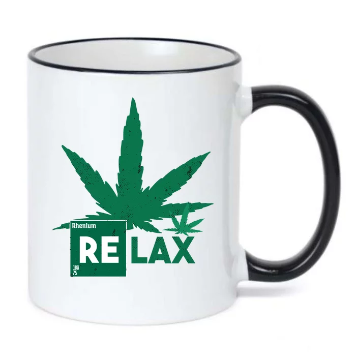 Relax Hemp Leaf Medical Marijuana Black Color Changing Mug