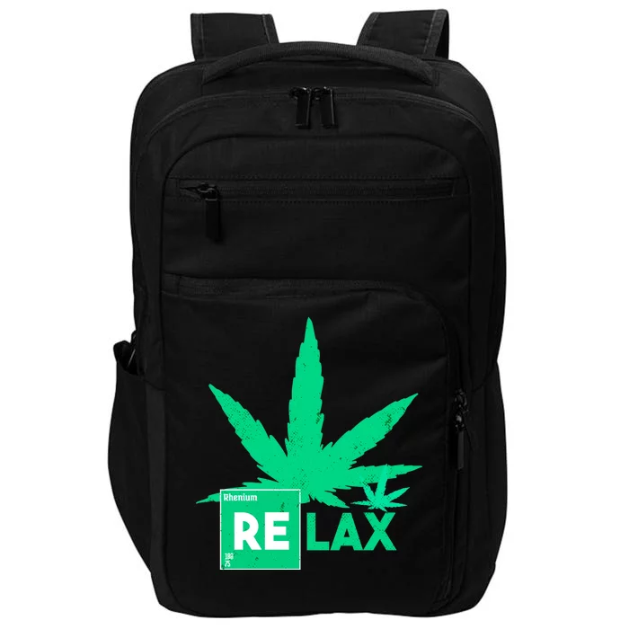 Relax Hemp Leaf Medical Marijuana Impact Tech Backpack