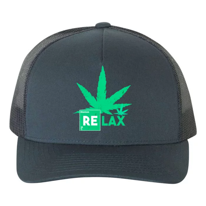 Relax Hemp Leaf Medical Marijuana Yupoong Adult 5-Panel Trucker Hat