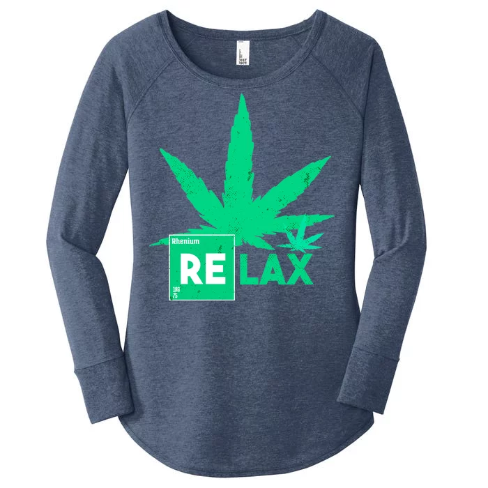 Relax Hemp Leaf Medical Marijuana Women's Perfect Tri Tunic Long Sleeve Shirt