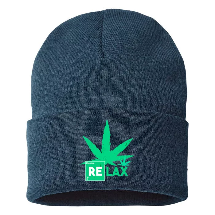 Relax Hemp Leaf Medical Marijuana Sustainable Knit Beanie