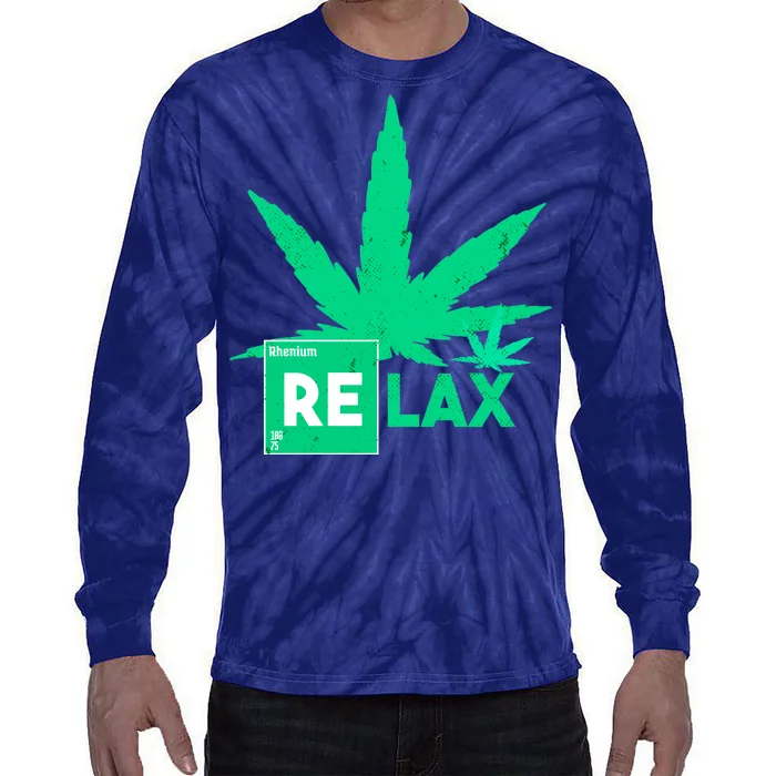 Relax Hemp Leaf Medical Marijuana Tie-Dye Long Sleeve Shirt