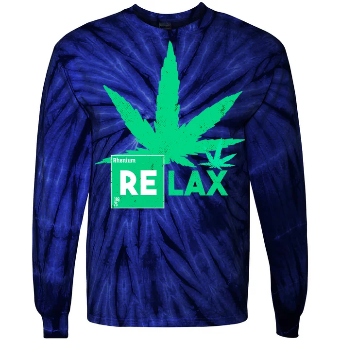 Relax Hemp Leaf Medical Marijuana Tie-Dye Long Sleeve Shirt