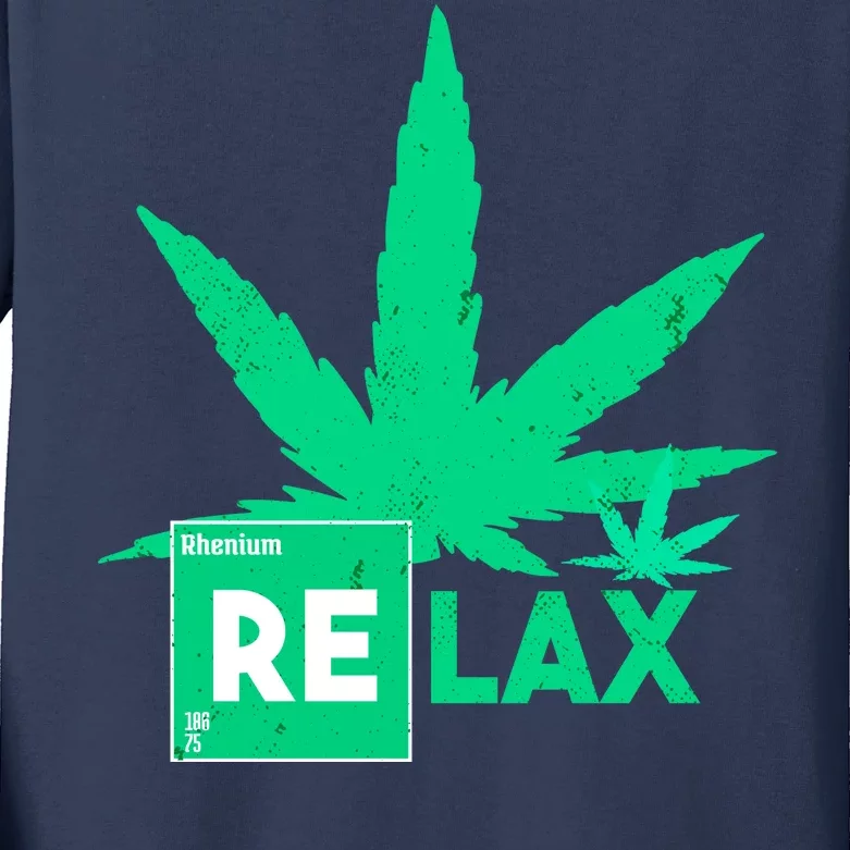 Relax Hemp Leaf Medical Marijuana Kids Long Sleeve Shirt