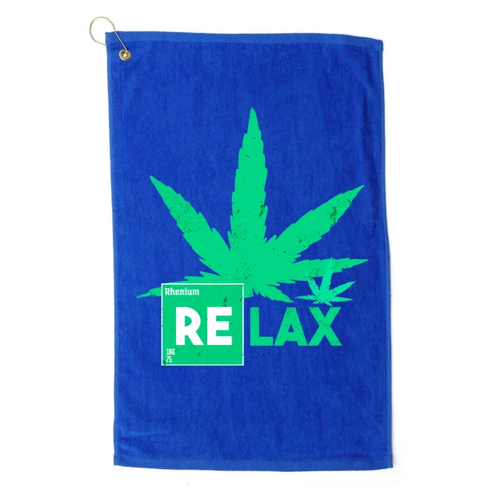 Relax Hemp Leaf Medical Marijuana Platinum Collection Golf Towel