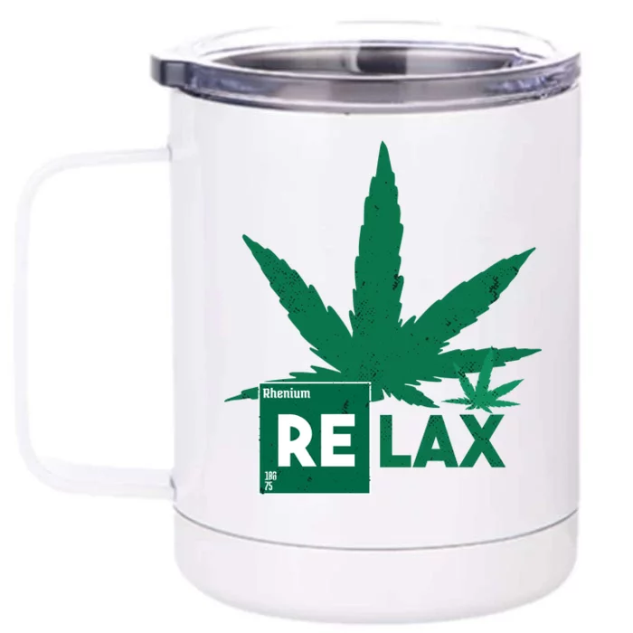 Relax Hemp Leaf Medical Marijuana Front & Back 12oz Stainless Steel Tumbler Cup