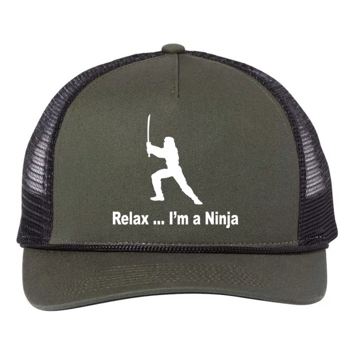 Relax I'm A Ninja Retro Rope Trucker Hat Cap