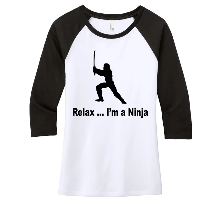 Relax I'm A Ninja Women's Tri-Blend 3/4-Sleeve Raglan Shirt