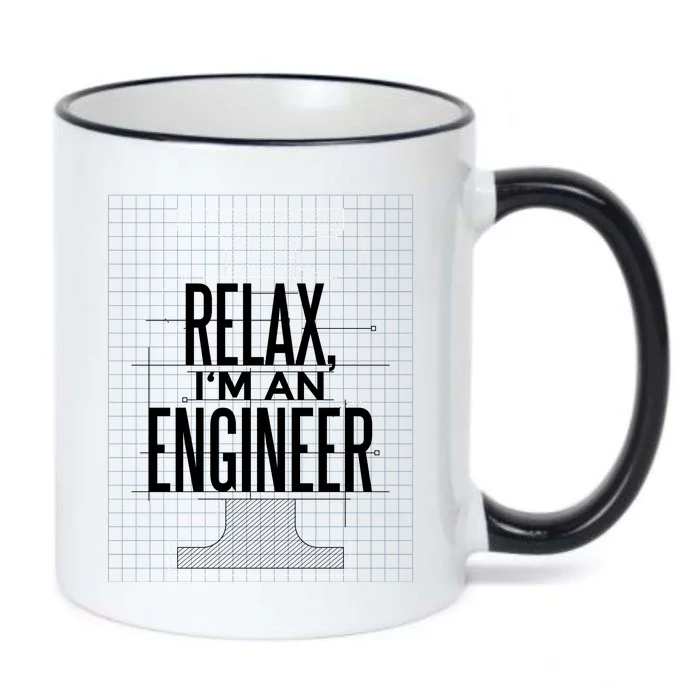 Relax I'm An Engineer Black Color Changing Mug