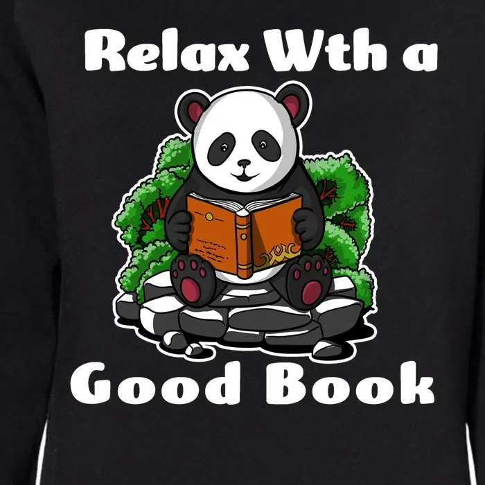 Relax With A Book Cute Panda Womens California Wash Sweatshirt