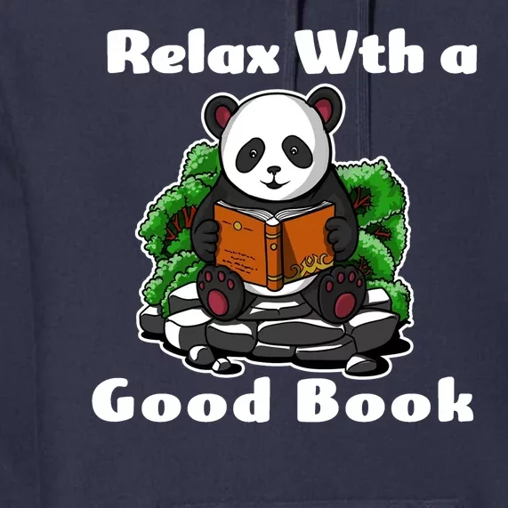 Relax With A Book Cute Panda Premium Hoodie