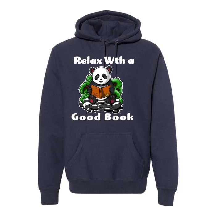 Relax With A Book Cute Panda Premium Hoodie