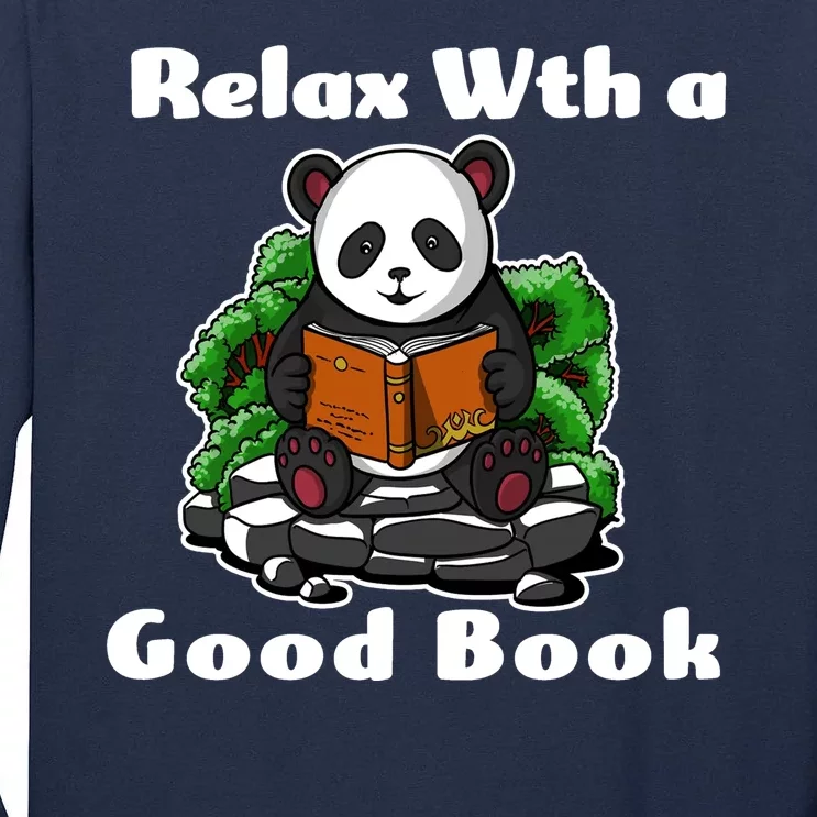 Relax With A Book Cute Panda Tall Long Sleeve T-Shirt