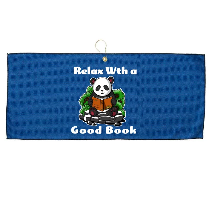 Relax With A Book Cute Panda Large Microfiber Waffle Golf Towel