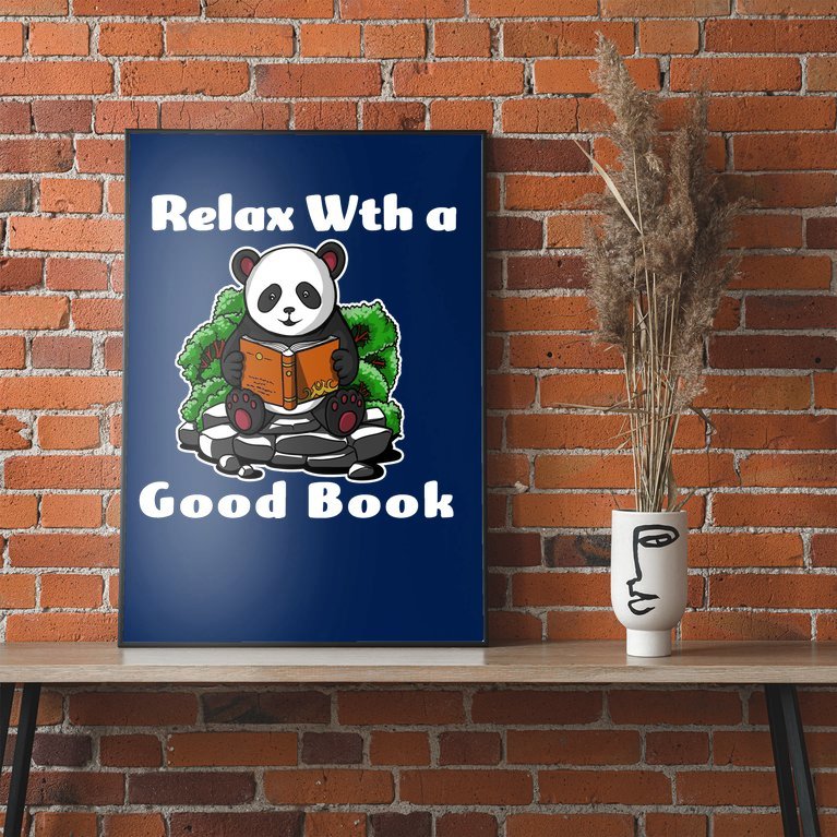 Relax With A Book Cute Panda Poster