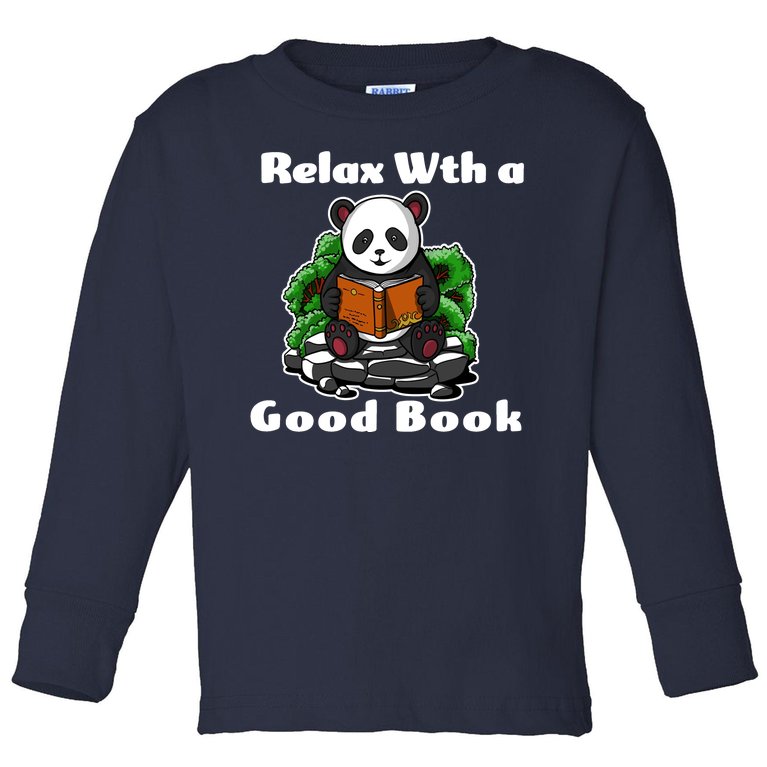 Relax With A Book Cute Panda Toddler Long Sleeve Shirt