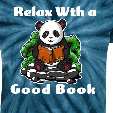Relax With A Book Cute Panda Kids Tie-Dye T-Shirt