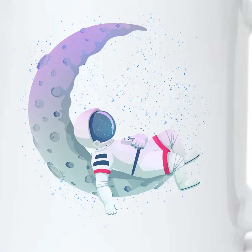 Relaxing Astronaut On The Moon Black Color Changing Mug