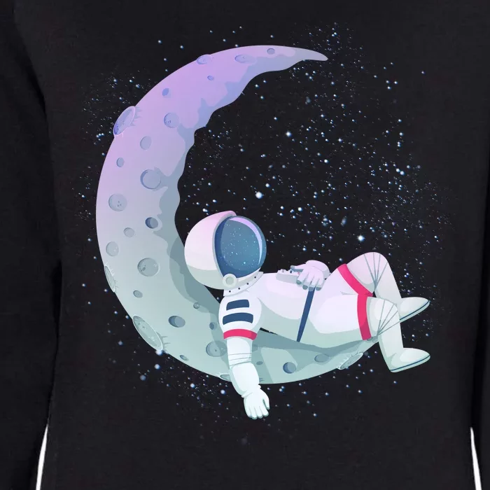 Relaxing Astronaut On The Moon Womens California Wash Sweatshirt