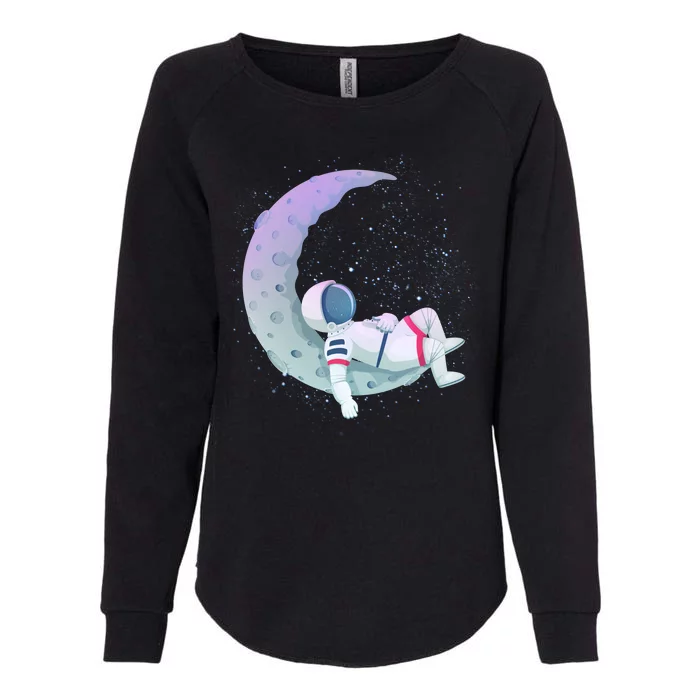 Relaxing Astronaut On The Moon Womens California Wash Sweatshirt