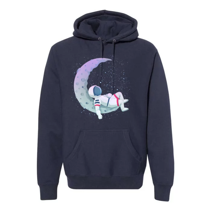 Relaxing Astronaut On The Moon Premium Hoodie