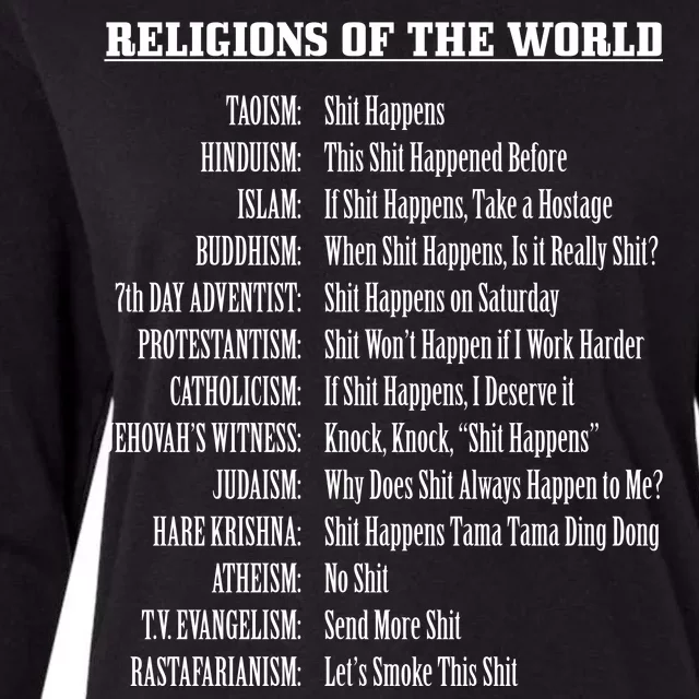 Religions Of The World Womens Cotton Relaxed Long Sleeve T-Shirt