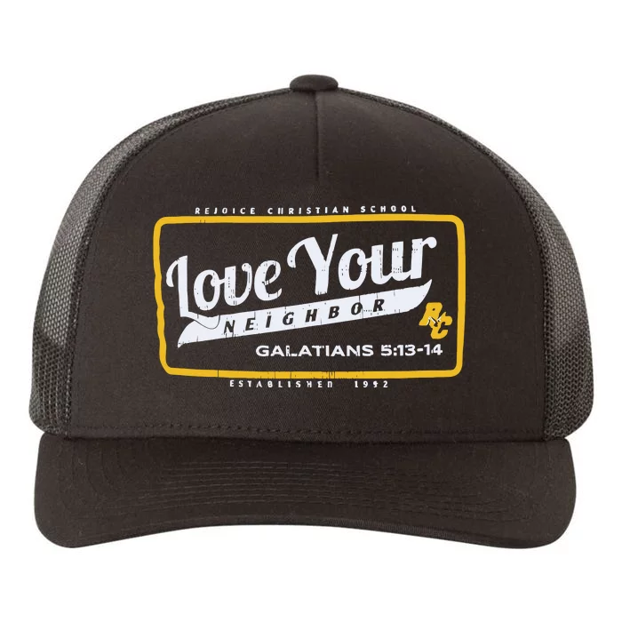 Rejoice Eagles Mascot Love Your Neighbor Galatians Yupoong Adult 5-Panel Trucker Hat