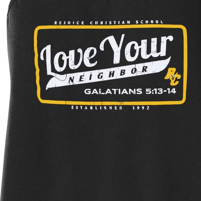 Rejoice Eagles Mascot Love Your Neighbor Galatians Women's Racerback Tank