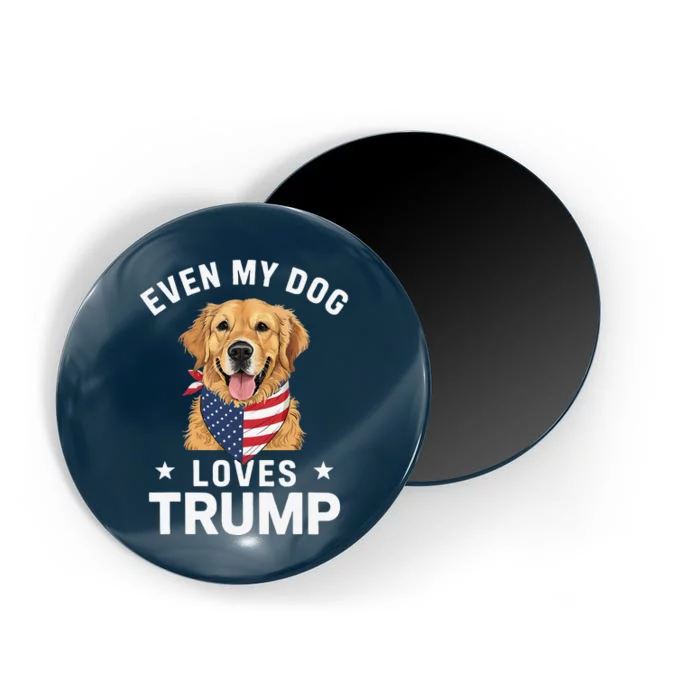 Retriever Even My Dog Loves Trump Usa Flag Bandana Magnet