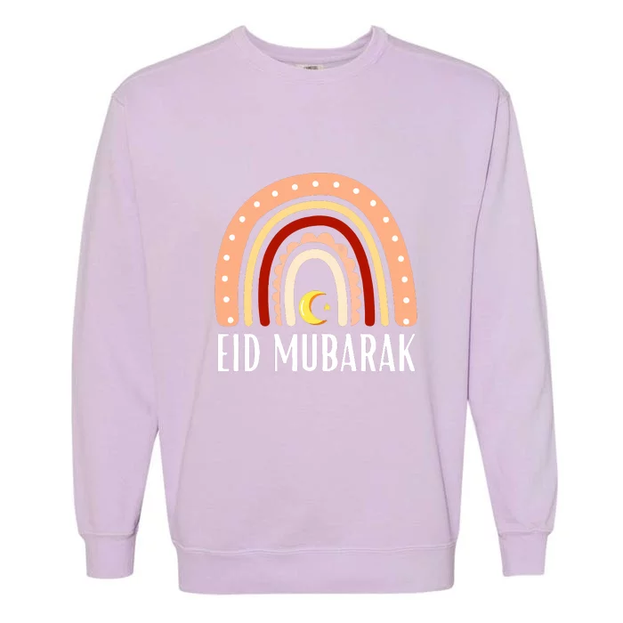 Rainbow Eid Mubarak Gift For Ramadan Mubarak Garment-Dyed Sweatshirt