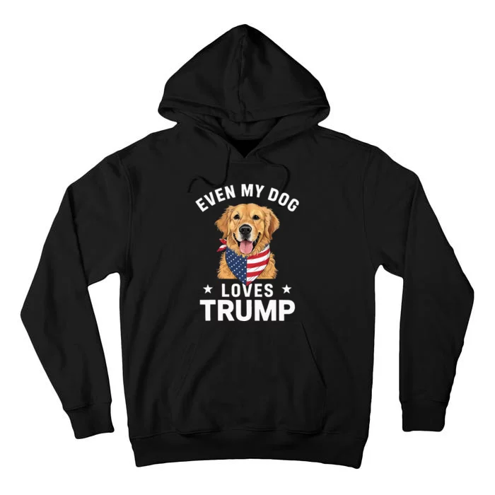 Retriever Even My Dog Loves Trump Usa Flag Bandana Tall Hoodie