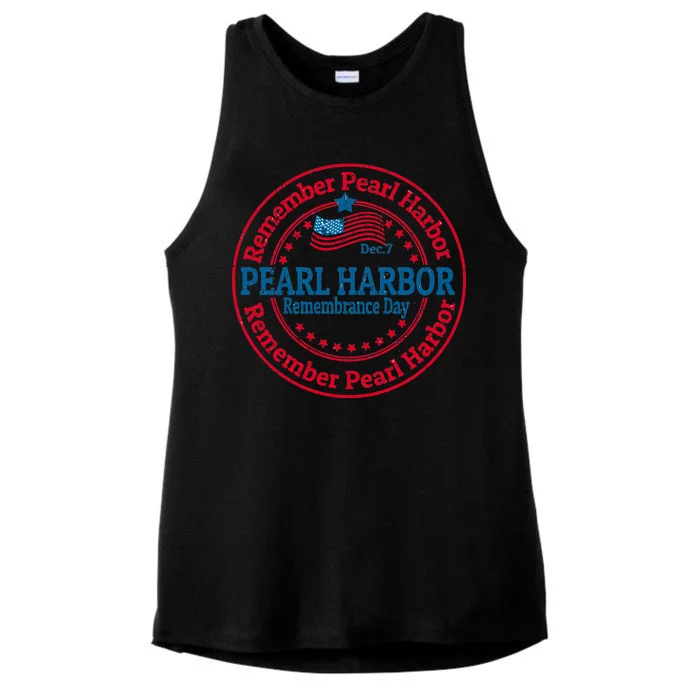 Remeber Pearl Harbor Ladies Tri-Blend Wicking Tank