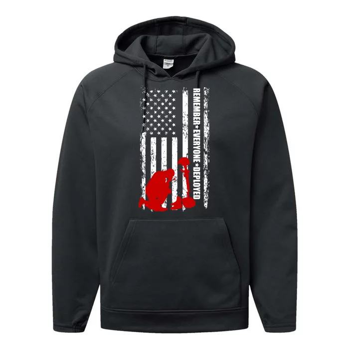 Remember Everyone Deployed Support Our Troops Performance Fleece Hoodie