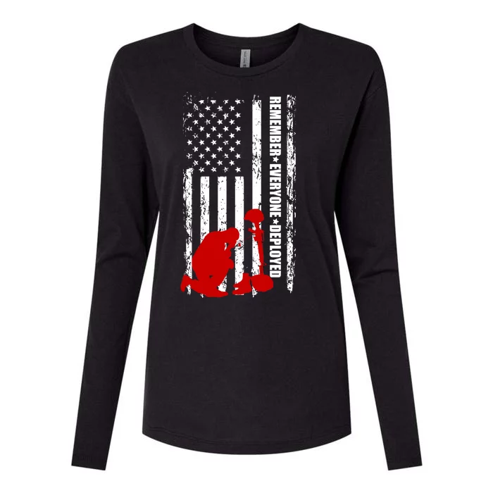 Remember Everyone Deployed Support Our Troops Womens Cotton Relaxed Long Sleeve T-Shirt