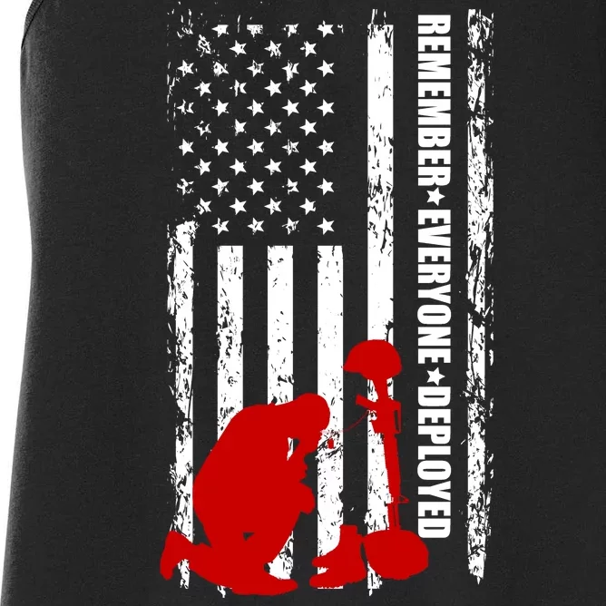 Remember Everyone Deployed Support Our Troops Women's Racerback Tank