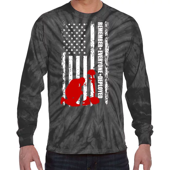 Remember Everyone Deployed Support Our Troops Tie-Dye Long Sleeve Shirt